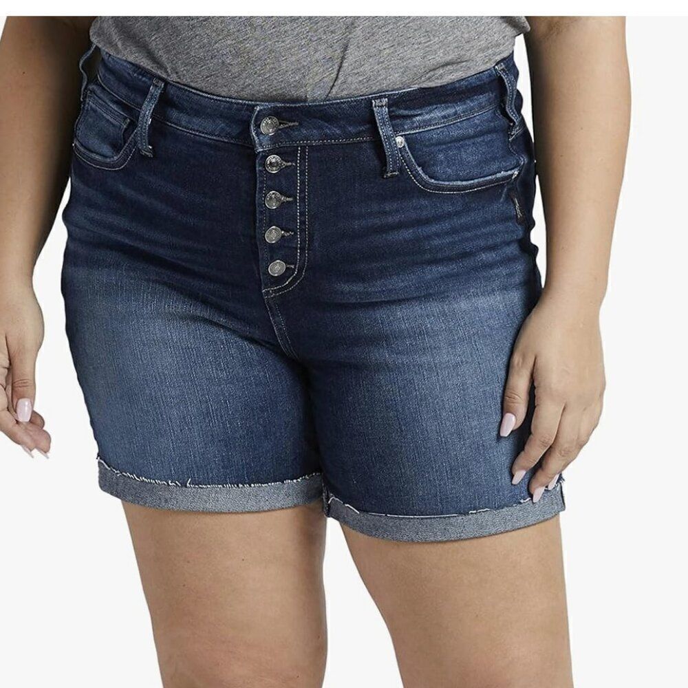 Silver Avery Curvy Fit high rise short button fly NWT size 22/5.5